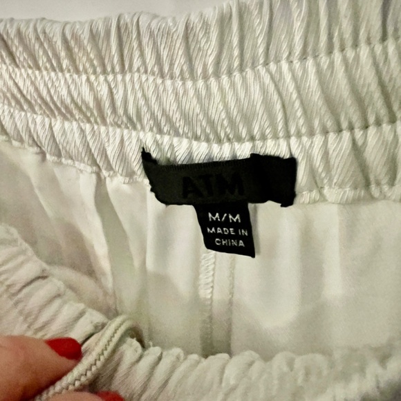 ATM Collection Tuxedo Drawstring Grey White Pants SZ M - Picture 2 of 5